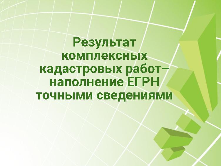 Результат комплексных кадастровых работ – наполнение реестра недвижимости точными сведениями