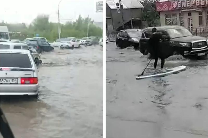 «Пора лодку покупать»: после продолжительных дождей Новосибирск превратился в Венецию