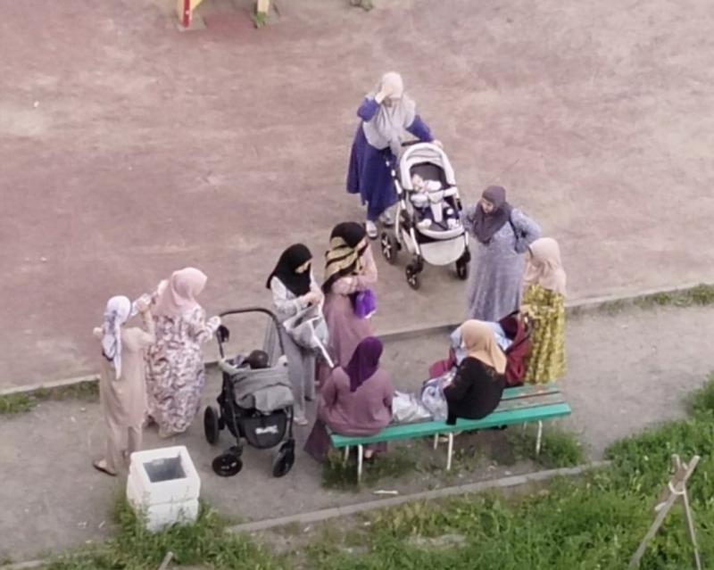 «Моя твоя не понимать»: женщины в хиджабах на детской площадке возмутили жителей Новосибирска