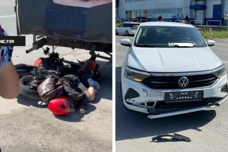 Мотоциклист погиб из-за подрезавшей его женщины за рулем Volkswagen в Новосибирске
